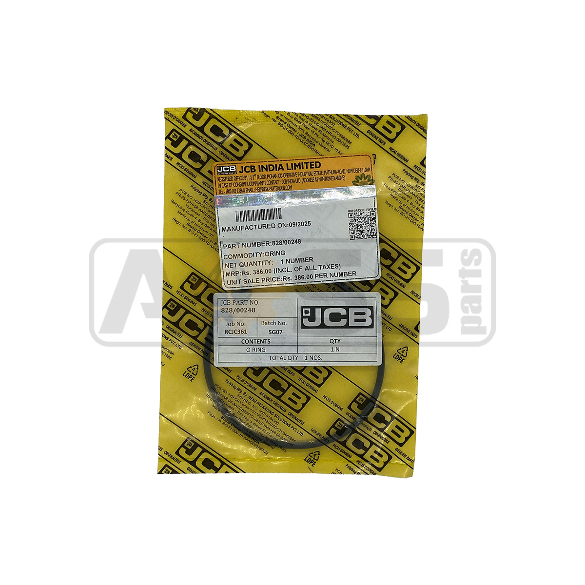 Уплотнительное кольцо ступицы 828/00248 JCB