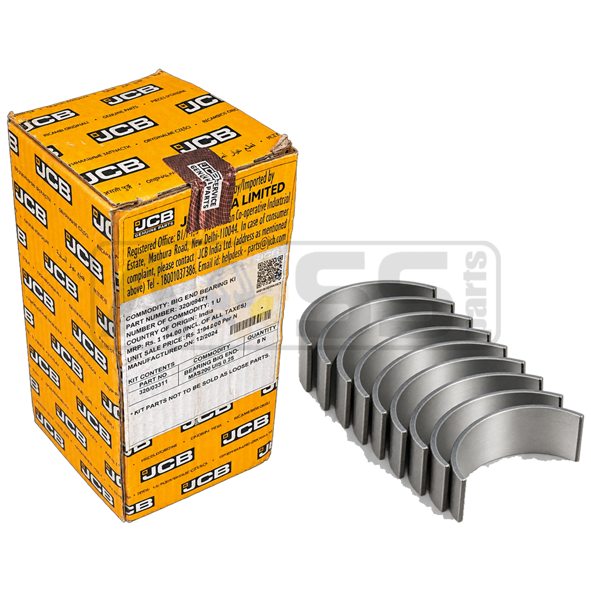 Вкладыши шатунные 1 ремонт SB 320/09206 320/09471 320/09339 ИНДИЯ JCB Оригинал