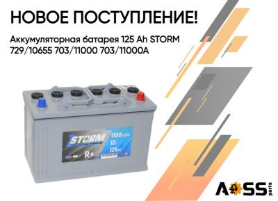 НОВОЕ ПОСТУПЛЕНИЕ аккумуляторных батарей 125 Ah STORM 729/10655 703/11000 703/11000A